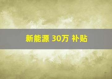 新能源 30万 补贴